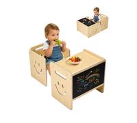 VEVOR Ensemble table et chaise Montessori (avec tableau) en bois, adapté aux enfants de 1 à 5 ans, réglable en hauteur, adapté aux enfants pour lire, manger, jouer