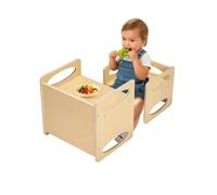 VEVOR Ensemble table et chaises Montessori, en bois, convient aux enfants de 1 à 5 ans, hauteur réglable, convient aux enfants pour lire, manger et jouer - nature