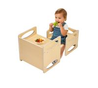 VEVOR Ensemble Table et Chaises pour Diversification Alimentaire Enfants, Mobilier pour DME en Bois, Table de d'Activités pour Enfants à Hauteur Réglable, pour Dessiner Lire Manger, Tout-petits
