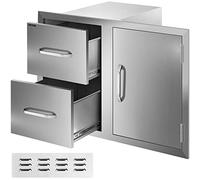 VEVOR Ensemble tiroir de porte de cuisine d'extérieur avec porte-serviettes en papier, poignées en acier inoxydable pour îles barbecue - 82,5 x 54,9 x 52,1 cm (l x H x P)