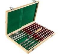 VEVOR Ensembles de Ciseaux à Bois Acier Rapide HSS Prise En Main Confortable 8PCS Bois et Marron