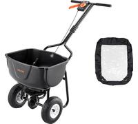 VEVOR Épandeur d'Engrais, Grande Capacité 27,2 kg, Épandeur à Semence de Gazon à Main, Largeur d'Épandage 0-3 m, avec Roues Pneumatiques 20,3 cm, pour Graines, Sel de Déneigement, Jardinage, Pelouse
