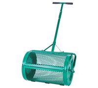 VEVOR Épandeur de Compost Mousse de Tourbe, 60 cm, Épandeur de Gazon à Rouleau, avec Poignée T Hauteur Réglable, Panier en Maille d'Acier, pour Épandage sur les Pelouses et les Terres Agricoles, Vert