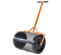 VEVOR Épandeur de Compost Mousse de Tourbe, 60 cm, Épandeur de Gazon à Rouleau, avec Poignée T Hauteur Réglable, Panier en Maille d'Acier, pour Épandage sur les Pelouses et les Terres Agricoles, Noir