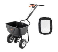 VEVOR Epandeur, 27,2 kg, épandeur d'engrais, largeur d'épandage 0-3 m, épandeur centrifuge avec roues pneumatiques 20,3 cm, épandeur de semences, épandeur centrifuge pour semences, sel d'épandage, jar