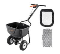 VEVOR Épandeur Engrais Capacité 27,2 kg Épandeur à Semence Largeur d'Épandage 0-3 m Semoir à Pousser pour Graines, Sel de Déneigement, Semer Jardinage, Pelouse, Gazon, avec Roues Pneumatiques 20 cm