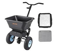 VEVOR Épandeur Engrais Capacité 45,2 kg Épandeur à Semence Largeur d'Épandage 0-3 m Semoir à Pousser pour Graines, Sel de Déneigement, Semer Jardinage, Pelouse, Gazon, avec Roues Pneumatiques 33 cm