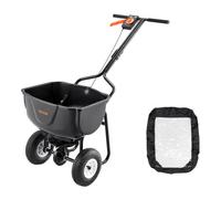 VEVOR Épandeur Engrais Capacité 27,2 kg Épandeur à Semence Largeur d'Épandage 0-3 m Semoir à Pousser pour Graines, Sel de Déneigement, Semer Jardinage, Pelouse, Gazon, avec Roues Pneumatiques 20 cm