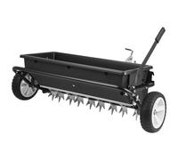 VEVOR Épandeur Engrais Tracté 45 kg Épandeur à Semence à Remorquer avec Aérateur Gazon, Semoir pour Graines, Sel, Compatible avec VTT UTV, Largeur Épandage 81 cm, avec Attelage Universel, Roue 25,4 cm