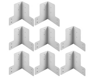 VEVOR Équerre de Fixation Blanc 8 pcs, Équerre Assemblage en Acier Galvanisé, Renfort d'Angle Fixation Épaisseur de 4 mm Vis Équerre de Coin Support à Angle Droit Convient au Bois de 4x4 et 2x4pouces