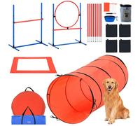 VEVOR Kit Équipements d'Entraînement d'Agilité pour Chiens 5 Pièces avec Tunnel