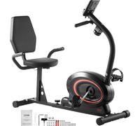 VEVOR Ergomètre couché Vélo d'appartement couché pour adultes & seniors, avec résistance magnétique réglable pour la maison, vélo d'entraînement