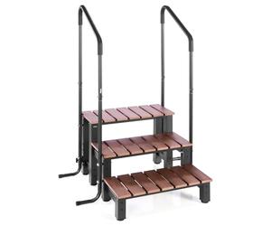VEVOR Escalier de Spa à 3 marches avec Rampe, marchepied de Piscine Hors Sol/Gonflable Robuste, 640,08 mm de Large, capacité de Charge de 249,48 kg, Marche extérieure, pour Porche, Patio, terrasse