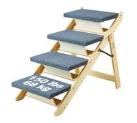 VEVOR Escalier en Bois pour Animaux de Compagnie, 4 marches, Rampe escalier Convertible 2 en 1 pour Chiens de Petites et Grandes Races, capacité Charge 68 kg, pour accès aux Lits, canapés, véhicules
