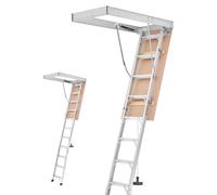 VEVOR Escalier Escamotable pour Grenier, en Alliage d'Aluminium, Échelle de Grenier Pliante, Adapté aux Hauteurs de Plafond 299-314 cm ou 233,5-299 cm, Ouverture 1372x572 mm, Capacité de Charge 170 kg
