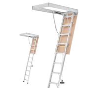 VEVOR Escalier Escamotable pour Grenier, en Alliage d'Aluminium, Échelle de Grenier Pliante, Adapté aux Hauteurs de Plafond 299-314 cm ou 233,5-299 cm, Ouverture 1372x572 mm, Capacité de Charge 170 kg