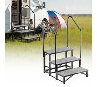 VEVOR Escalier Mobile à 3 Marches, Marchepied avec 2 Rampes pour Caravane, avec Patins Antidérapants pour Personnes Âgées, Animaux Domestiques, Portable pour Spa, Camping-car, Piscine, Capacité 300 kg