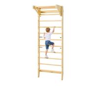 VEVOR Espalier en Bois Massif, Échelle Suédoise Murale à 10 Niveaux, Grande Capacité de Charge de 100 kg, Gym Mural 2-en-1 avec Barre de Traction, Équipement pour Escalade, Aire de Jeux Intérieur