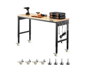 VEVOR Établi Atelier Garage Table de Travail Réglable 1524 mm Prise de Courant