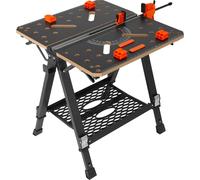 VEVOR Établi et table de serrage 454kg Capacité de charge 70x65cm Grande surface de travail Pliable 60-92cm Hauteur réglable Établi Plateau MDF Cadre en acier Q195 Table de travail pour scier Poncer N