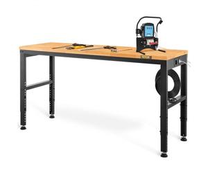 VEVOR Établi Garage Atelier 122x61x97 cm Table de Travail Hauteur Réglable 72-97 cm, Établi Plateau en Bois de Chêne Cadre en Acier, Établi Multifonctionnel Robuste Stable pour Réparation Bricolage