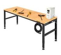 VEVOR Établi d'atelier 183 x 64 x 72-97 cm – hauteur réglable, plateau bois dur cadre acier