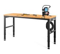 VEVOR Établi réglable 1220×510 mm – hauteur 720–970 mm, 900 kg, plateau en bois dur, prises