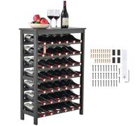 VEVOR Étagère à Bouteilles Modulaire 42 Bouteilles, Casier à Vin Empilable 7 Niveaux, Range Bouteilles en Bambou Massif avec Comptoir, Rangement Présentation de Vin pour Cuisine Garde-Manger Cave Bar