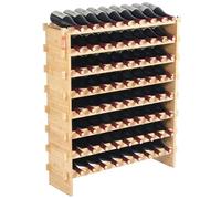 VEVOR Étagère à Bouteilles Modulaire pour 72 Bouteilles, Casier à Vin à 8 Niveaux, Range Bouteilles en Bois de Bambou Autoportant, Rangement Présentation de Vin pour Cuisine Garde-Manger Cave Bar