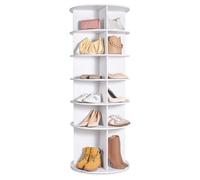 VEVOR Étagère à Chaussures rotative à 6 Niveaux, présentoir à Chaussures Rotatif à 360°, Organisateur d'étagère à Chaussures Lazy Susan pour 24 Paires, pour Chambre à Coucher, Salon, entrée, Blanc