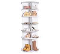 VEVOR Étagère à Chaussures rotative à 6 Niveaux, présentoir à Chaussures Rotatif à 360°, Organisateur d'étagère à Chaussures Lazy Susan pour 24 Paires, pour Chambre à Coucher, Salon, entrée, Blanc