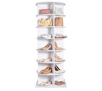 VEVOR Étagère à Chaussures rotative à 7 Niveaux, présentoir à Chaussures Rotatif à 360°, Organisateur d'étagère à Chaussures Lazy Susan avec Base pour 28 Paires, pour Chambre à Coucher, entrée, Blanc