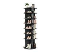 VEVOR Étagère à chaussures rotative à 7 niveaux, présentoir à chaussures rotatif à 360°, organisateur sur pied de type plateau tournant pour 28 paires, pour chambre, salon, entrée, dressing, noir