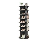 VEVOR Étagère à chaussures rotative à 7 niveaux, présentoir à chaussures rotatif à 360°, organisateur sur pied de type plateau tournant pour 28 paires, pour chambre, salon, entrée, dressing, noir