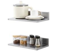 VEVOR Étagère à épices Étagère murale en 2 parties, Étagère de cuisine suspendue 406 x 218 x 85 mm, Étagère flottante en acier inoxydable Charge maximale 20 kg, Étagère Étagère murale Étagère à épices
