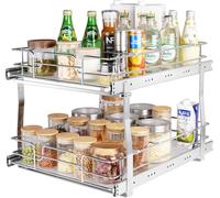 VEVOR Étagère à épices extensible (431x533x383 mm) Étagère d'évier Étagère de cuisine, tiroir coulissant Étagère à épices pour lavabo Armoire Organisateur Étagère inférieure 470x558x457 mm (taille d'i