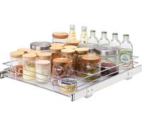 VEVOR Rangement sous Évier 432x533x63,5 mm 1 Étage Panier Coulissant pour Placard en Acier Chromé Tiroir Coulissant Cuisine avec Tablette Charge 13 kg Glissement Fluide pour Organisation Salle de Bain