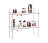 VEVOR Étagère à épices pour armoire extensible à 2 niveaux, réglable en hauteur de 99 à 180 mm, organiseur d'assaisonnement pour comptoir empilable, support pour cuisine, salle de bain, bureau, blanc