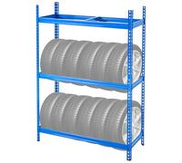 VEVOR Étagère à Pneus Capacité 12PCs, Support de Rangement pour Pneus à 2 Niveaux, Rack Porte-Pneu en Métal SPCC-SD Robuste, Capacité de Charge 150 kg, Espacement Réglable, pour Atelier Garage