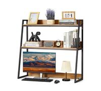 VEVOR Étagère à Poser sur Bureau à 2 Niveaux, Bibliothèque de Bureau 95 x 32 x 90 cm, Organisateur de Bureau avec Pieds Antidérapants, Support de Rangement Stable pour Maison Dortoir, Couleur de Bois