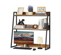VEVOR Étagère à Poser sur Bureau à 2 Niveaux, Bibliothèque de Bureau 95 x 32 x 90 cm, Organisateur de Bureau avec Pieds Antidérapants, Support de Rangement Stable pour Maison Dortoir, Couleur de Bois