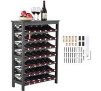 VEVOR Étagère à Bouteilles Modulaire 42 Bouteilles, Casier à Vin Empilable 7 Niveaux, Range Bouteilles en Bambou Massif avec Comptoir, Rangement Présentation de Vin pour Cuisine Garde-Manger Cave Bar