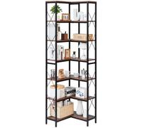 VEVOR Étagère d'angle à 7 niveaux grande bibliothèque du coin en L pour salon