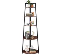 VEVOR Étagère d'angle avec 5 niveaux, support d'angle haut Étagère à plantes, étagère d'affichage Étagère de stockage avec cadre métallique & étagères en bois, étagère sur pied Étagère à livres d'expo
