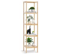 VEVOR Étagère de salle de bain 5 niveaux — Étagère d'angle en bambou, multifonctionnelle, naturel