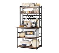 VEVOR Étagère de Cuisine, Meuble de Rangement 80x40x161,8 cm, Multi Niveaux avec Tablette Réglable et Amovible, Support pour Micro Ondes, Bar à Café, Épices, Vaisselle, 12 Crochets et Pieds Réglables