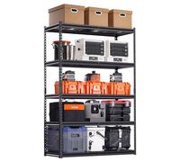 VEVOR Étagère de Rangement, 1361 kg, Étagère de Garage Métallique Robuste Réglable, 5 Niveaux, 508x1219,2x1828,8 mm, Meuble Rayonnages de Stockage, pour Cuisine, Atelier, sous-Sol, Buanderie, Noir