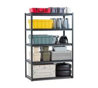 VEVOR Étagère de Rangement, 1361 kg, Étagère de Garage Métallique Robuste Réglable, 5 Niveaux, 609,6 x 1219,2 x 1828,8 mm, Meuble Rayonnage de Stockage, pour Cuisine, Atelier, Sous-sol, Entrepôt, Noir