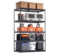 VEVOR Étagère de Rangement, 1361 kg, Étagère de Garage Métallique Robuste Réglable, 5 Niveaux, 609,6x1219,2x1828,8 mm, Meuble Rayonnages de Stockage, pour Cuisine, Atelier, sous-Sol, Buanderie, Noir