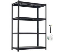 VEVOR Étagère de Rangement, 4 Niveaux Réglables, Étagère Charge Lourde Modulable 1030x522x1529 mm, Capacité de Charge Totale 1088,6 kg, Rayonnage Métallique pour Garage, Atelier, Entrepôt et Cave